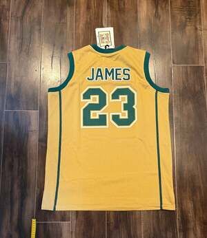 Authentic Classics LeBron James Irish 23 Basketball Jersey XL Yellow Green